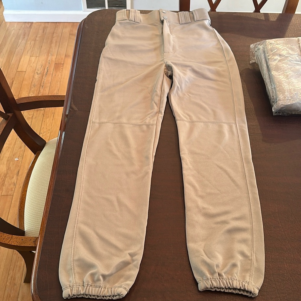 Men’s Grey Baseball Pants, size small, new, elastic bottom, 4 pairs